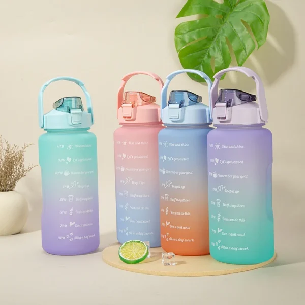 Perfect 2L water bottle sports water bottle with time marker stickers portable - Image 2
