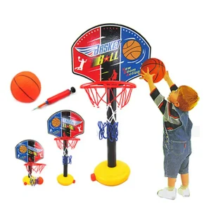 Kids Basketball Hanging Hoop Indoor Basket Ball Stand Mini Adjustable Basketball Board Family Basket Game Basketball Toy Se