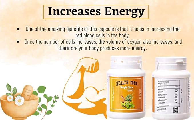 Health Tone Weight Gain Capsules ( 90 caps) : A Natural Solution for Healthy Weight Gain - Image 3